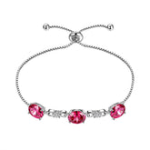 Round Birthstone July Ruby Bracelet Sterling Silver - Bracelet - Aurora Tears